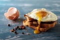 Breakfast - sandwich with fried egg and bacon Royalty Free Stock Photo