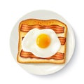 Breakfast Sandwich Top View Realistic Image Royalty Free Stock Photo