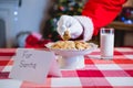Breakfast for Santa kept on table Royalty Free Stock Photo