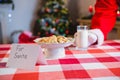 Breakfast for Santa kept on table Royalty Free Stock Photo