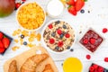 Breakfast Served in the morning with Butter croissant and corn flakes Royalty Free Stock Photo