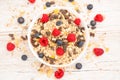 Breakfast Served in the morning with Butter croissant and corn flakes Royalty Free Stock Photo