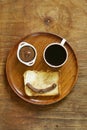 Breakfast serving funny face on the plate Royalty Free Stock Photo