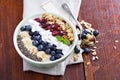 Breakfast smoothie bowl with fruits Royalty Free Stock Photo