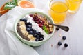 Breakfast smoothie bowl with fruits Royalty Free Stock Photo