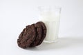 Breakfast of some cookies and glass of milk Royalty Free Stock Photo