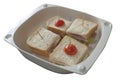 The breakfast with  square Mini sandwiches Royalty Free Stock Photo