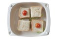 The breakfast with  square Mini sandwiches Royalty Free Stock Photo