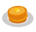 Breakfast Sweet Pancake Icon in Modern Flat Style