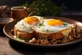 Breakfast table is adorned with the delightful sight of fried eggs