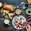 Breakfast on the table,generated by artificial intelligence