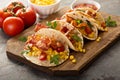 Breakfast tacos with scrambled eggs and bacon Royalty Free Stock Photo