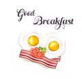 Breakfast time bacon and eggs Royalty Free Stock Photo