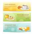 Breakfast Time Banners Set Royalty Free Stock Photo