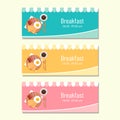 Breakfast time concept illustration. Banners for websites. Breakfast time in vector.