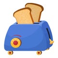 Breakfast toaster icon, cartoon style