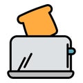 Breakfast toaster icon, outline style