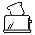 Breakfast toaster icon, outline style