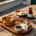 Breakfast with Turkish Bagels and coffee Royalty Free Stock Photo