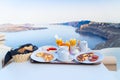 Fresh breakfast by seaside Royalty Free Stock Photo