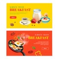 Breakfast Two Horizontal Banners Royalty Free Stock Photo