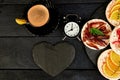 Breakfast for Valentines day with cup of coffee Royalty Free Stock Photo