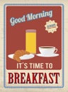 Breakfast vintage poster Royalty Free Stock Photo