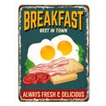 Breakfast vintage rusty metal sign Royalty Free Stock Photo