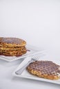 Breakfast waffels,powdered sugar