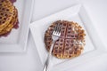 Breakfast waffels,powdered sugar