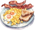 Breakfast Watercolor Clipart