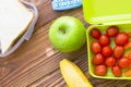 Breakfast on wood background Royalty Free Stock Photo