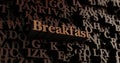 Breakfast - Wooden 3D rendered letters/message