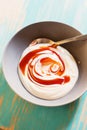 Breakfast with yogurt with jam Royalty Free Stock Photo