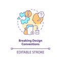 Breaking design conventions concept icon
