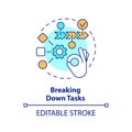 Breaking down tasks multi color concept icon Royalty Free Stock Photo