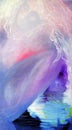 Breaking free abstract oil painting blue and pink