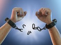 Breaking Free - Breaking Shackles Royalty Free Stock Photo