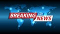 Breaking news background, TV channel news screensaver, vector