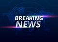 Breaking news banner background with world map Royalty Free Stock Photo