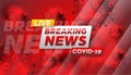 Breaking news coronavirus banner background vector template