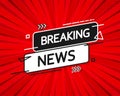 Breaking news flat red illustration. Vector in flat design style. Vector illustration Royalty Free Stock Photo