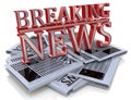 Breaking News Graphic Daily news newspaper Royalty Free Stock Photo