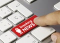 Breaking NEWS - Inscription on Red Keyboard Key Royalty Free Stock Photo