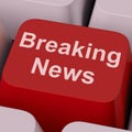 Breaking News Key Shows Newsflash Broadcast Online Royalty Free Stock Photo