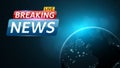 Breaking news live. Abstract futuristic background with a glowing blue planet earth. Technology and business. Live on TV. Many sta Royalty Free Stock Photo