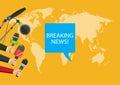 Vector illustration. Breaking news live concept.