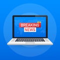 Breaking News Live on World Map Background. News background, breaking news, vector infographic with news theme. Royalty Free Stock Photo