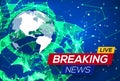 Breaking News Live with World Map on Blue Backdrop Royalty Free Stock Photo