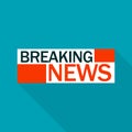 Breaking news logo, flat style Royalty Free Stock Photo